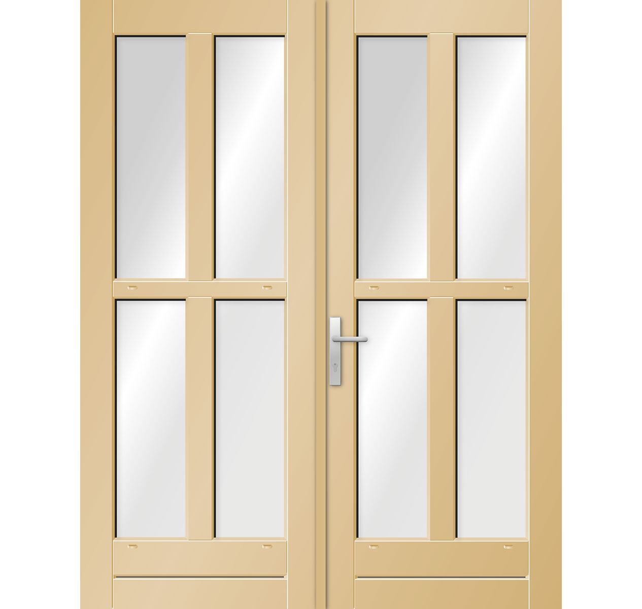Model 6661N Hardhouten Tuindeurstel
